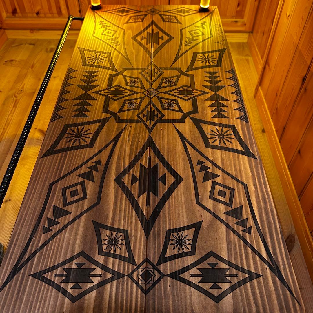 No.548 アイアンローテーブル オルテガテーブル　ネイティブ柄