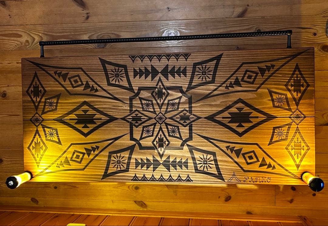 No.548 アイアンローテーブル オルテガテーブル　ネイティブ柄