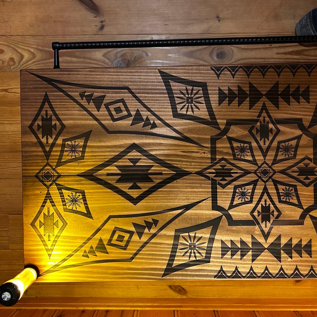 No.548 アイアンローテーブル オルテガテーブル　ネイティブ柄