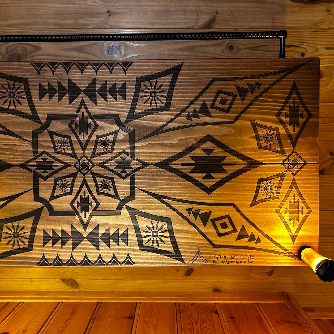 No.548 アイアンローテーブル オルテガテーブル　ネイティブ柄