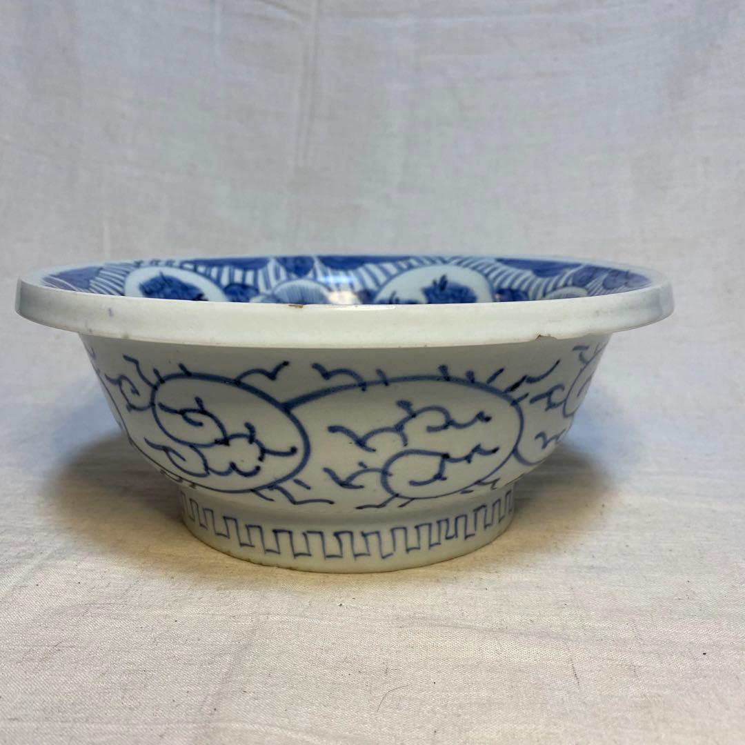 伊万里　古伊万里　鉢　染付　花の図　唐草