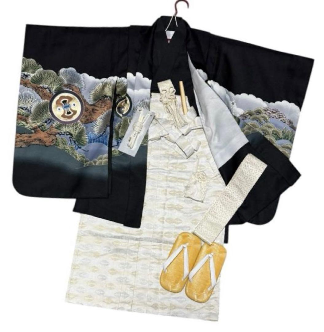 七五三　男の子　5歳　ほぼフルセット　着物、袴、小物セット