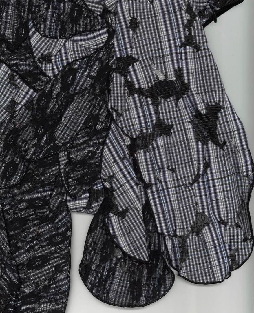 【PERVERZE】Check and Lace Jaggedhem Skirt