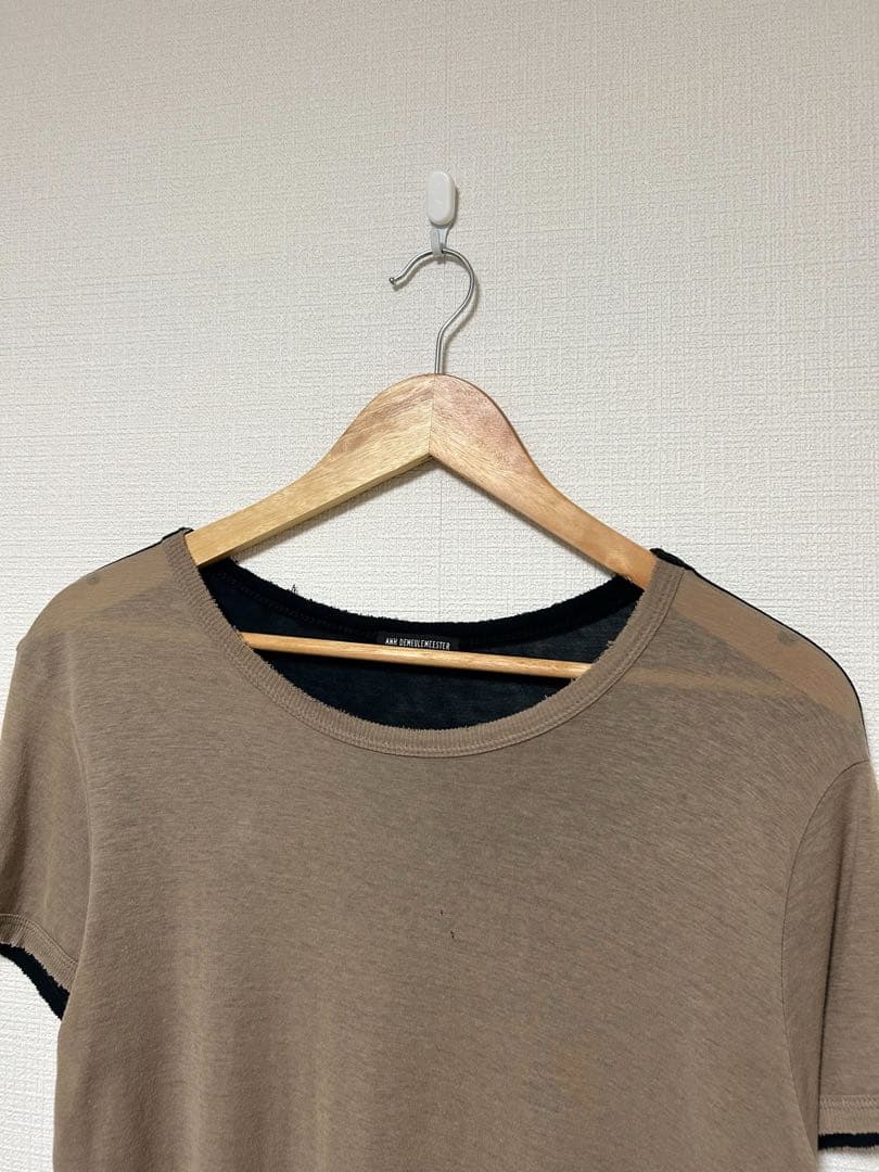 Ann Demeulemeester バイカラー 変形 アシンメトリー Tシャツ