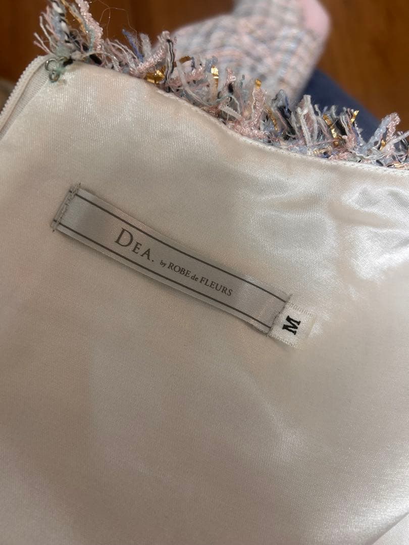 DEA アシンメトリーフリルｘラメツイードキャバドレス