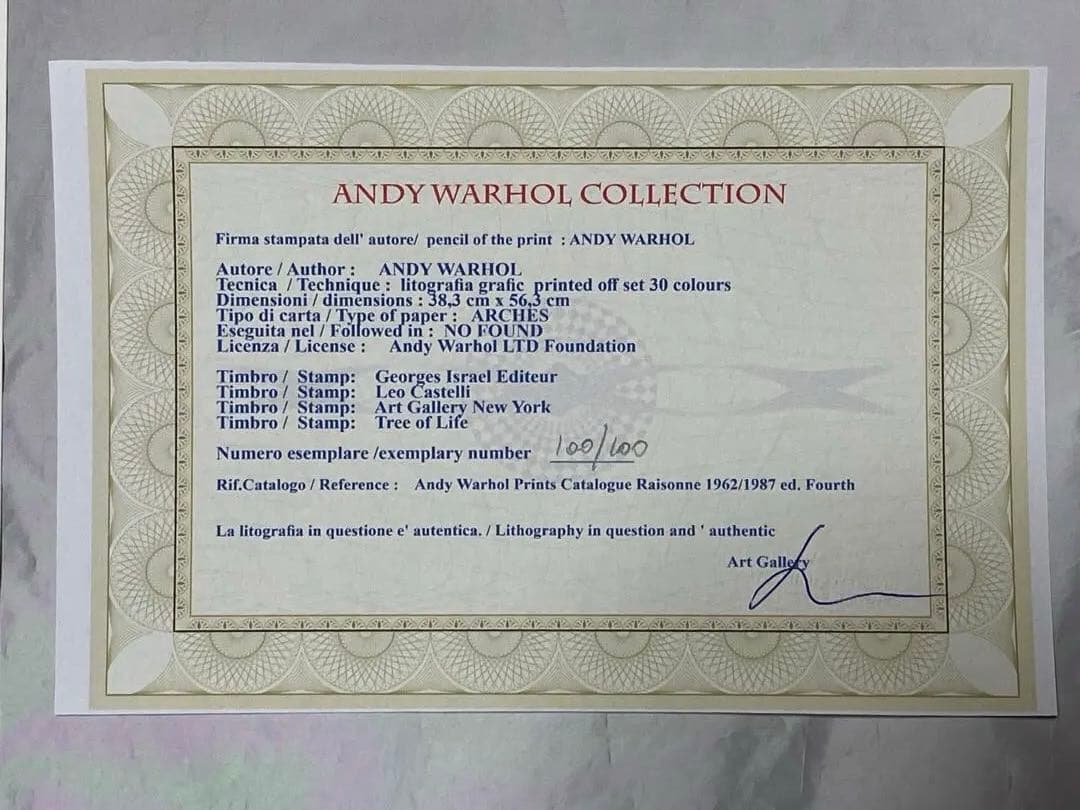 に*か様 限定版リトグラフ100枚 アンディ・ウォーホル ミッキーマウス 【送料