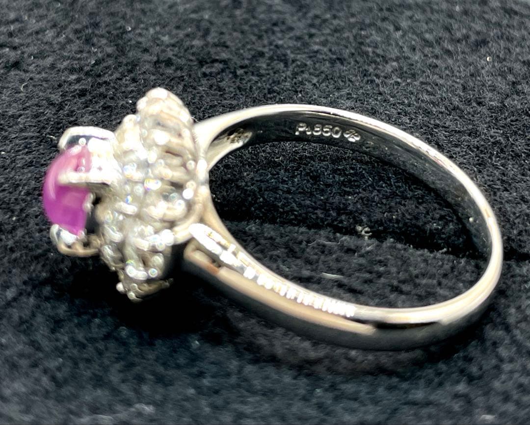 のりくん　pt850 スターサファイア ダイヤモンド　リング