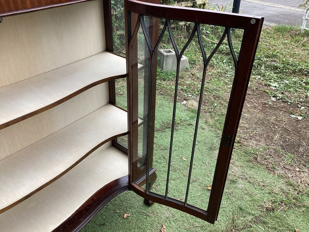 [たーぼう] イギリスアンティーク　キャビネット　ショーケース