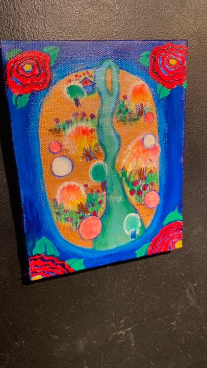 【アクリル画】 商品名 「小判川4」0号額なし　新品未使用品