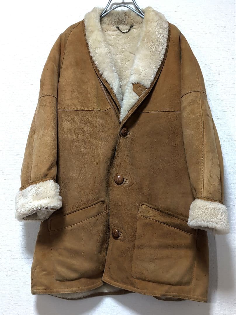 J.J.Malone ムートンコート ラムスキン ボア 英国製 90s XL