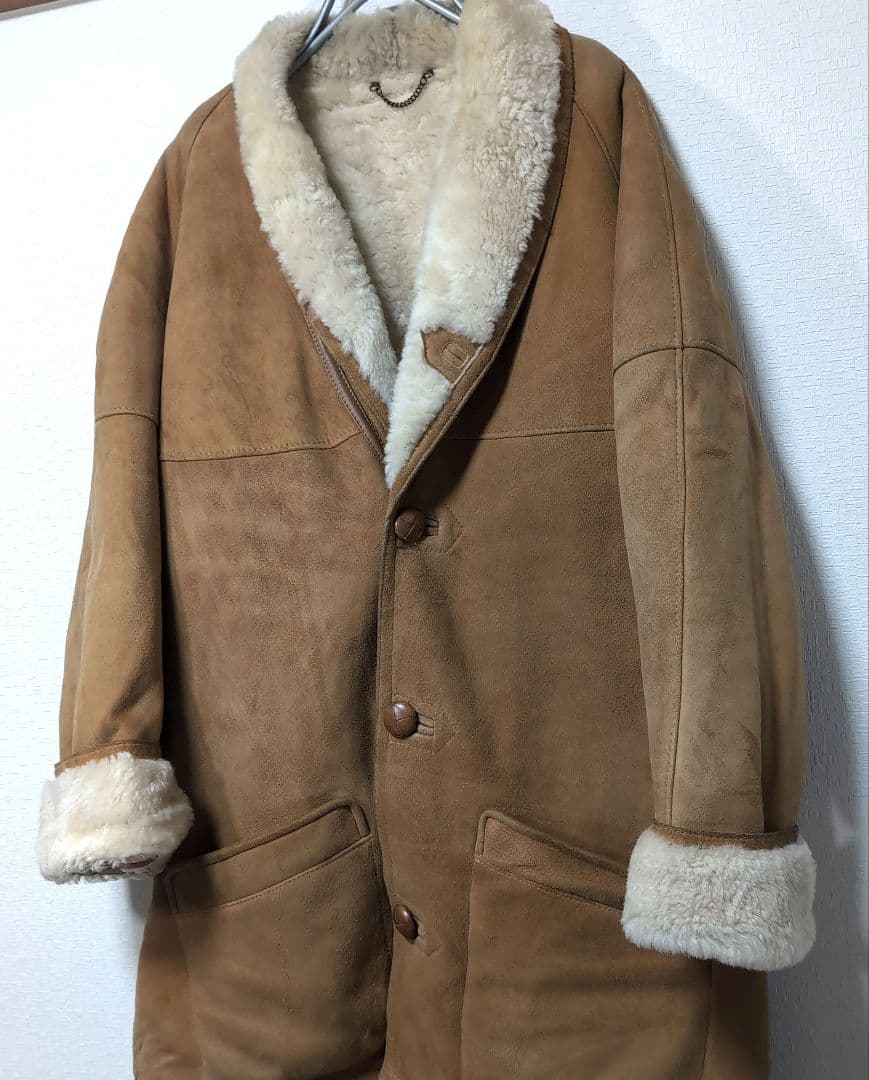 J.J.Malone ムートンコート ラムスキン ボア 英国製 90s XL