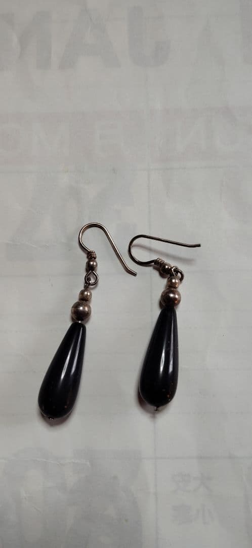 アンティークビクトリアンジェットのピアス