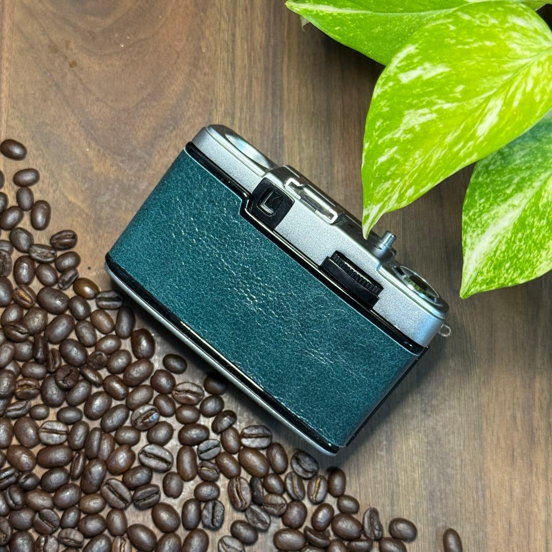 ✴️シボ革グリーンレザー✴️実写・分解整備済✴️オリンパスPEN EE-3 美品‼️