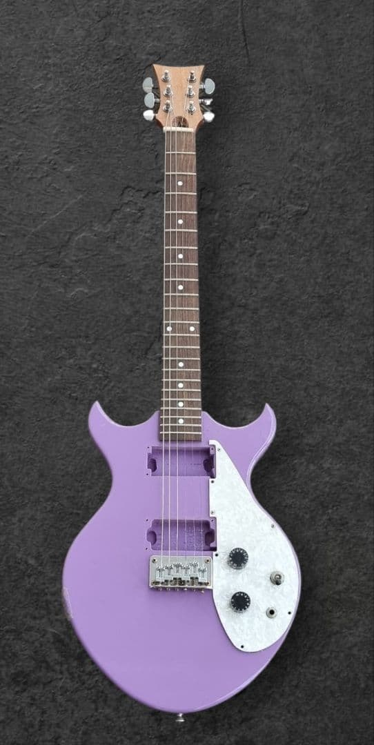 パープルエレキギター メーカー不明 セットネック