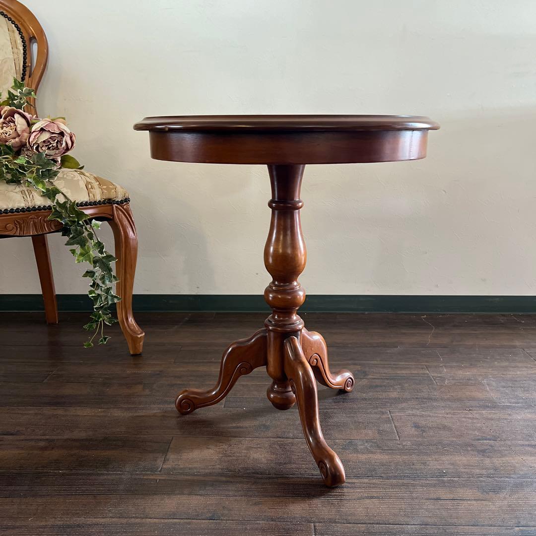 k987r115 イタリア製 象嵌細工のサイドテーブル コーヒーテーブル 円形