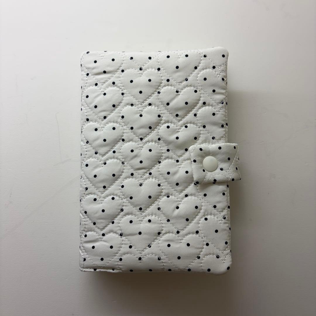 【再入荷】バインダーカバー　ハートドット　A6 ティーコースター付　韓国　貯金