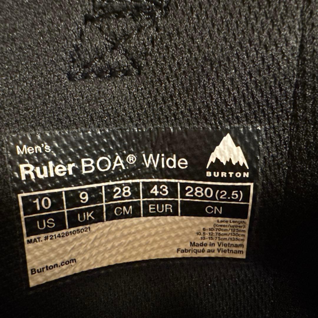 【BURTON RULER BOA WIDE メンズ 28cm】24-25モデル
