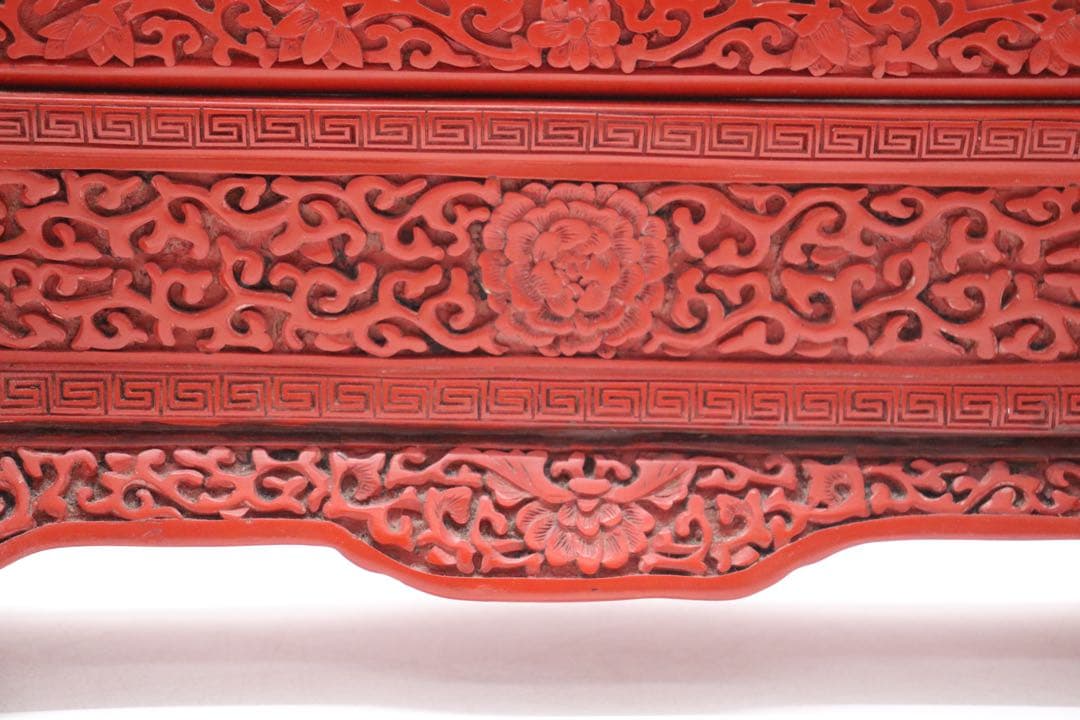 中国　堆朱　硯屏　山水人物&龍紋　送料込み250305