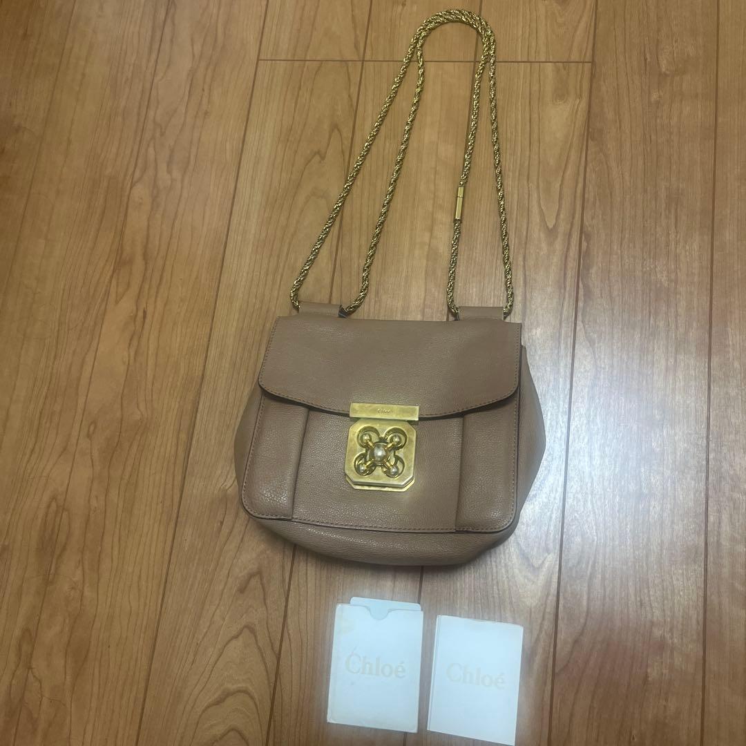 Chloé ベージュ ショルダーバッグ エルシー　クロエ
