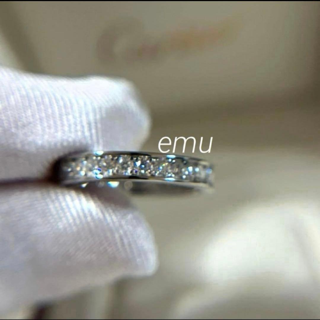 最高級モアサナイト / フルエタニティリング / レール留め