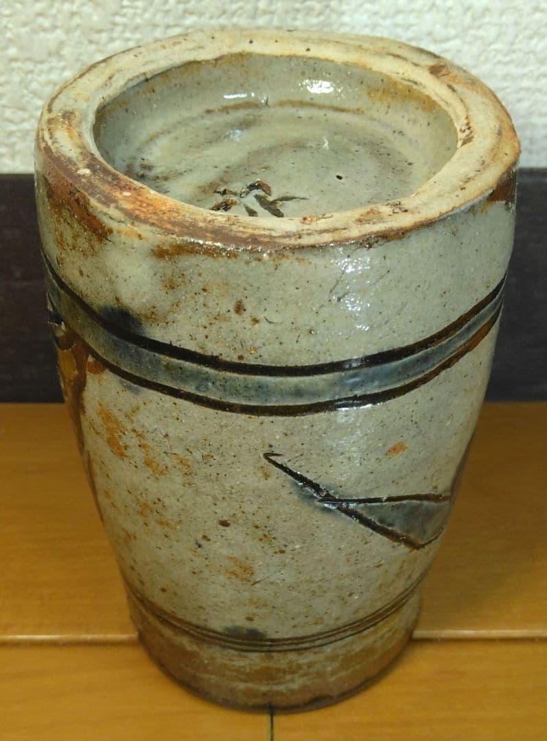 人間国宝 金城次郎 筆筒(魚2匹）栞 共箱 壺屋焼 壷屋焼 やちむん 美品