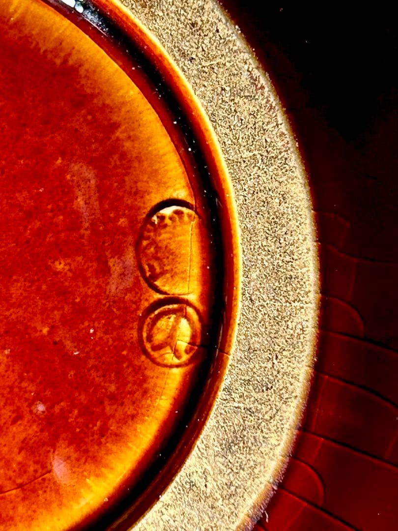 明治期 布志名焼 出雲若山 赤釉銀彩龍図花瓶