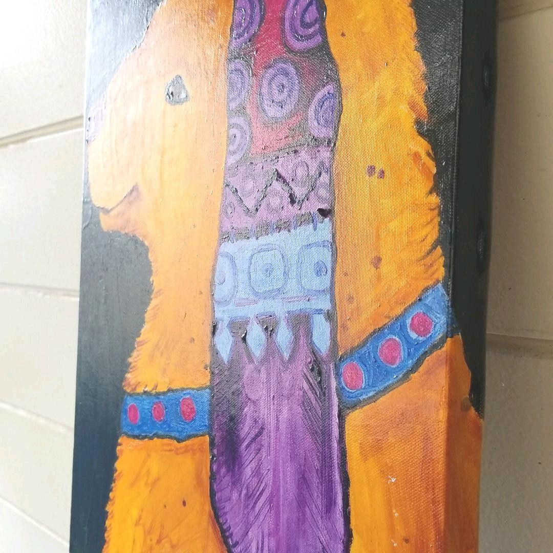 油絵　専用　微笑む優しい犬