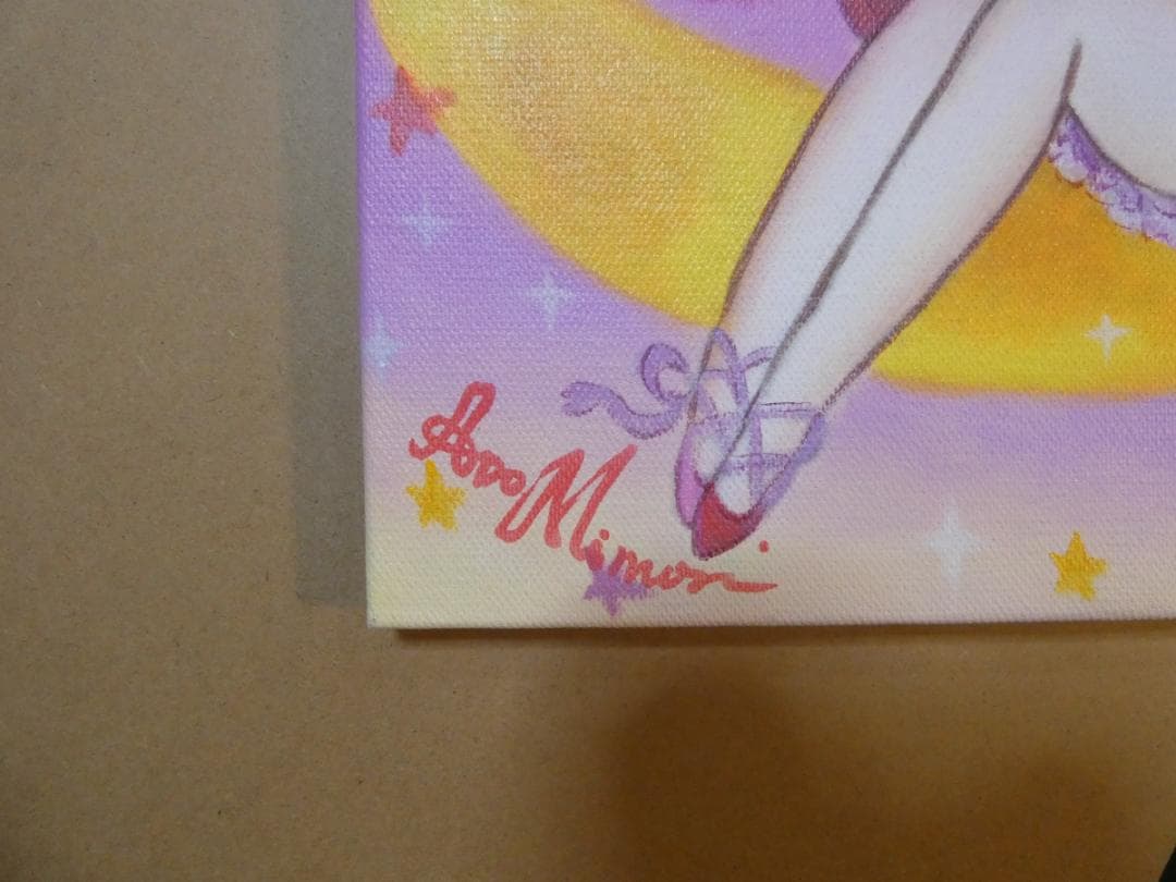 油絵　額付き　水森亜土　 F6 【　人物　】手描き