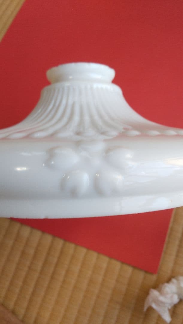 レトロ電笠 乳白色 昭和 大正 シェード　アンティーク骨董品　照明 特別価格