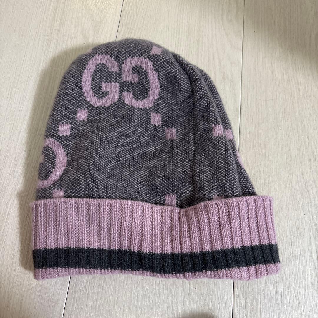 極美品！国内完売 GUCCI グッチ カシミアジャガードニット 帽子M