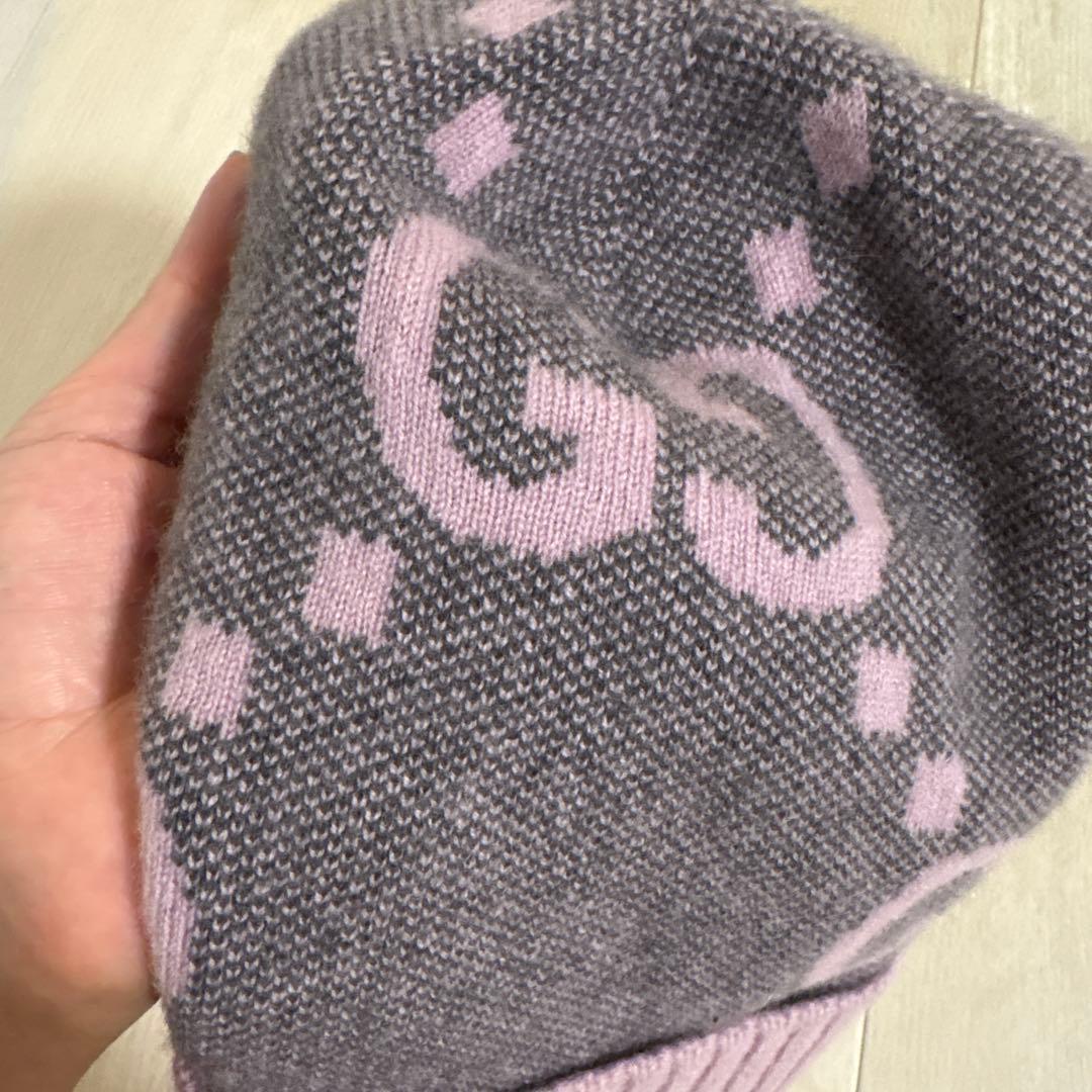極美品！国内完売 GUCCI グッチ カシミアジャガードニット 帽子M