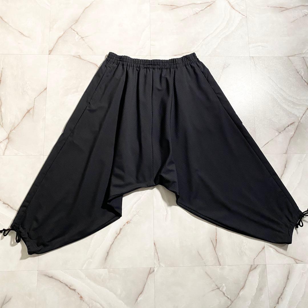 A15207 極美品 ジュンヤワタナベマン22ssストライプサルエルパンツ黒紺M