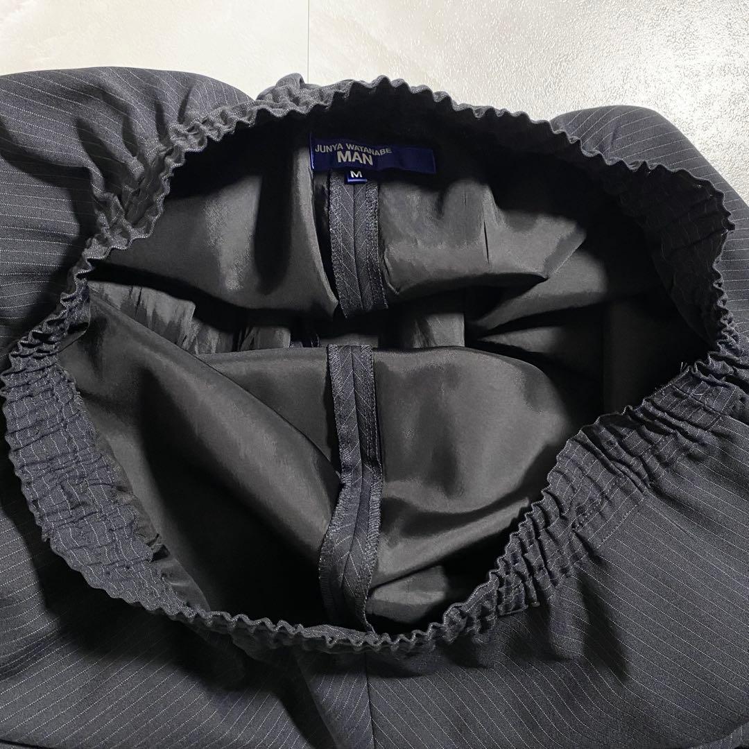A15207 極美品 ジュンヤワタナベマン22ssストライプサルエルパンツ黒紺M