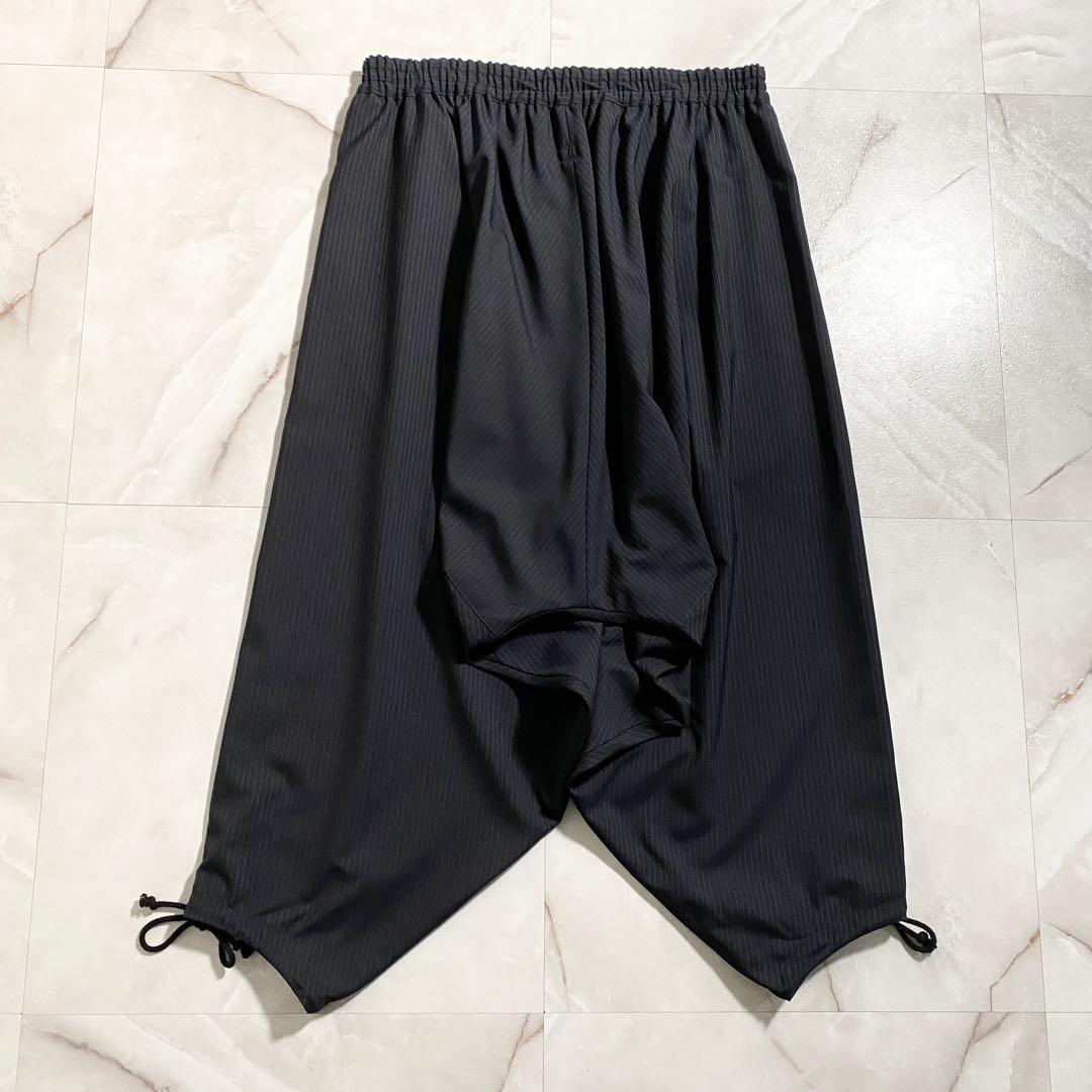 A15207 極美品 ジュンヤワタナベマン22ssストライプサルエルパンツ黒紺M