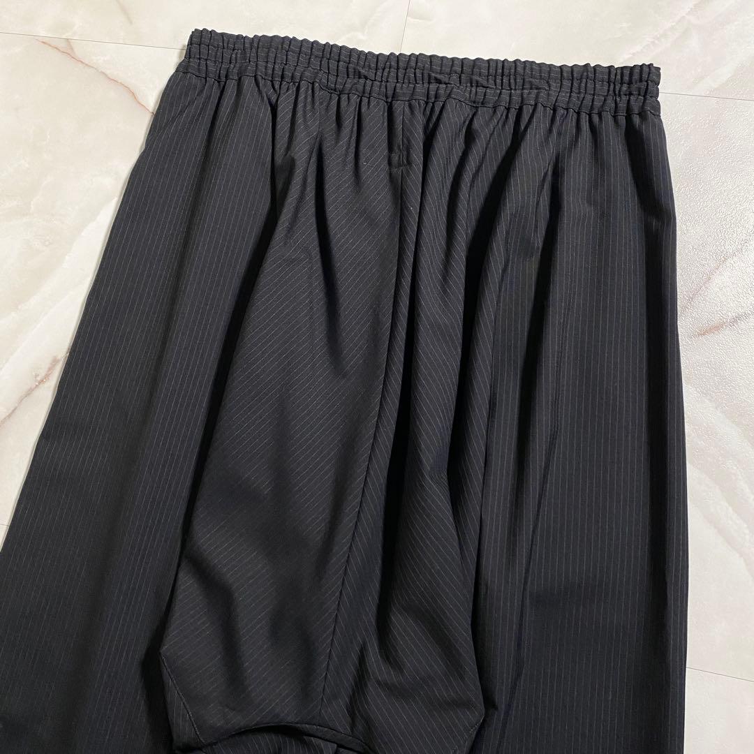 A15207 極美品 ジュンヤワタナベマン22ssストライプサルエルパンツ黒紺M