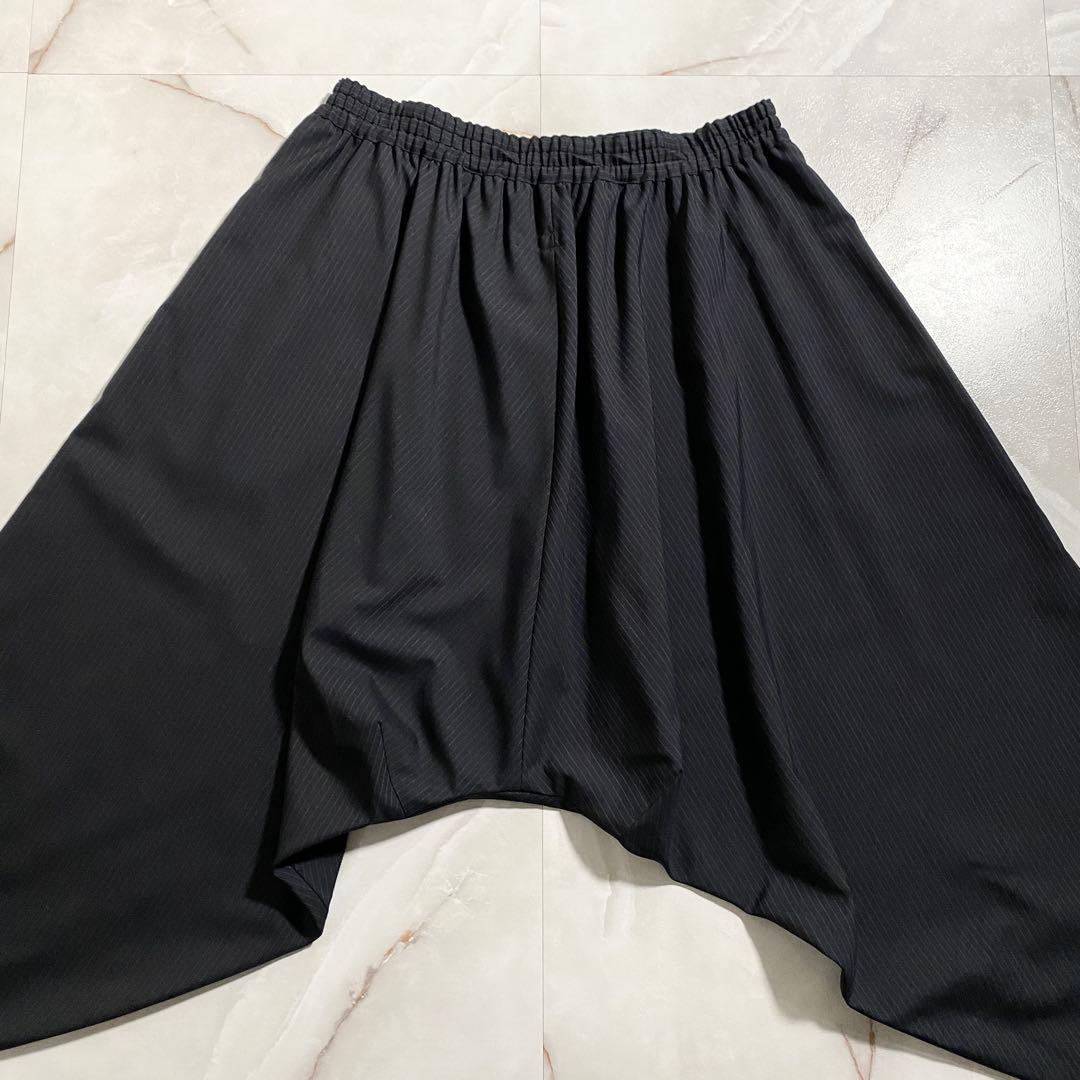 A15207 極美品 ジュンヤワタナベマン22ssストライプサルエルパンツ黒紺M