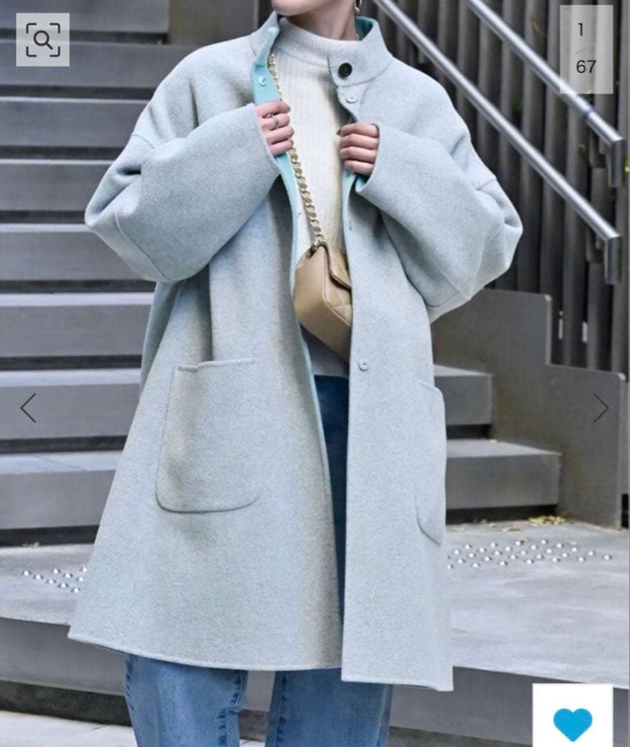 東風 美品 SIMPLICUTE リバーシブルコート フリー B.C