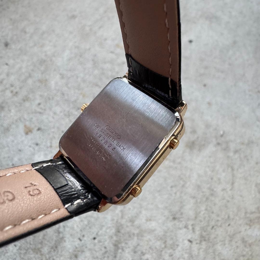 【新品電池】seikoシャリオ スクエア アナデジ アナログ デジタル 美品