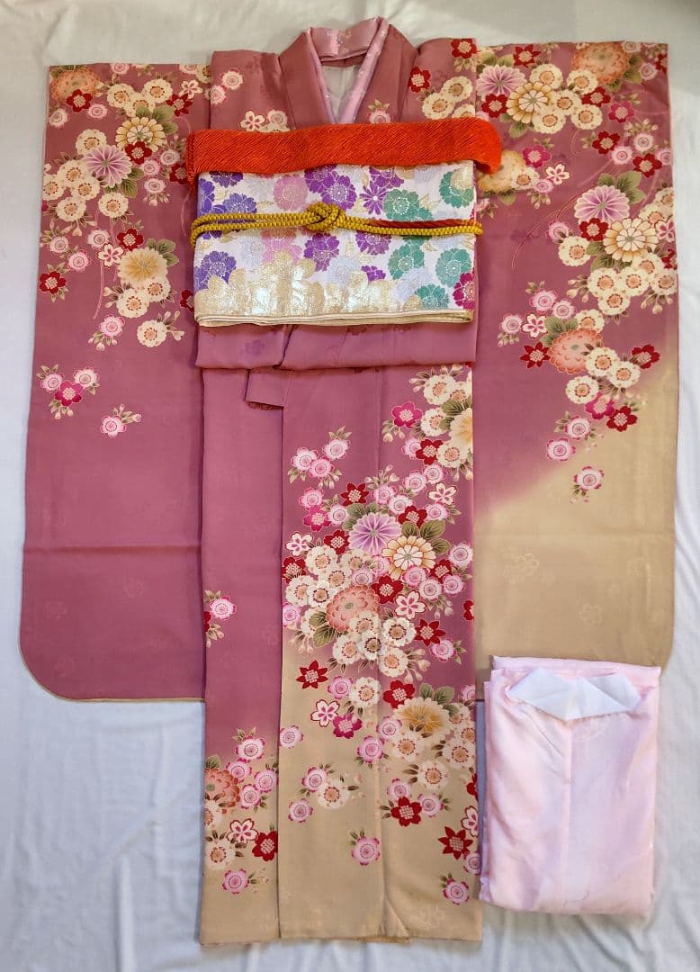 花柄振袖と帯セット