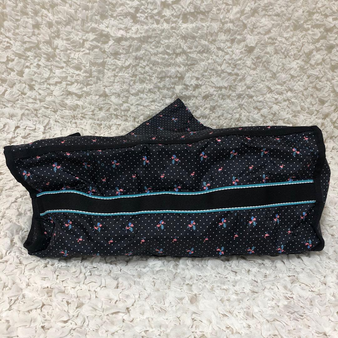 新品【LeSportsac】ボストンバッグ フラミンゴ　黒　ポーチ付き　セット①