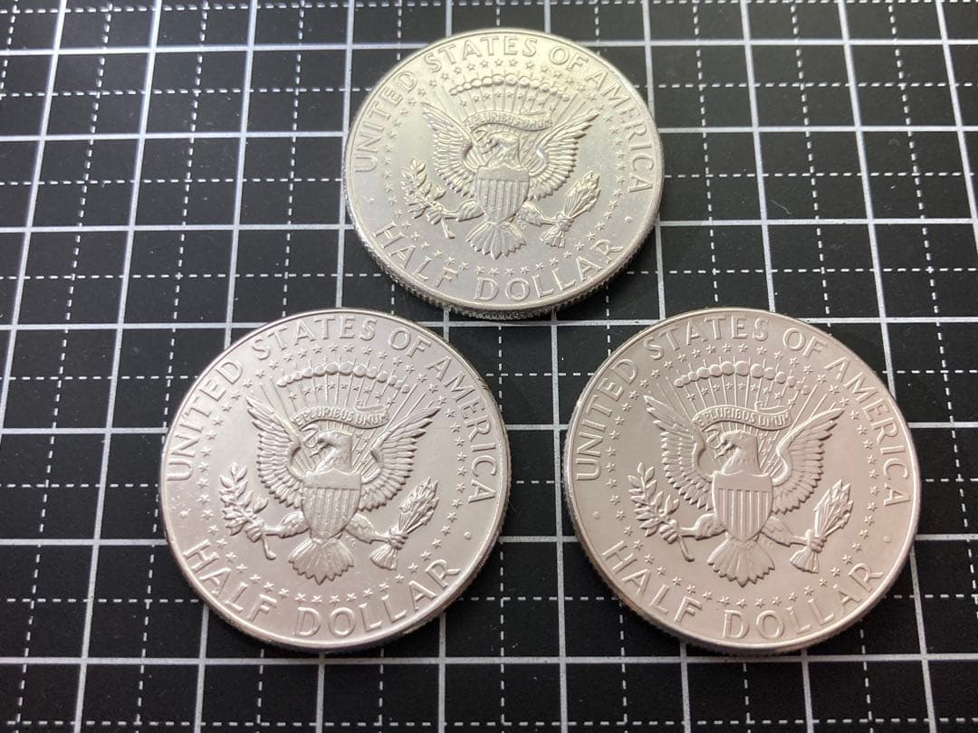 【アメリカ】ケネディハーフダラー銀貨3枚(1964年)［2］