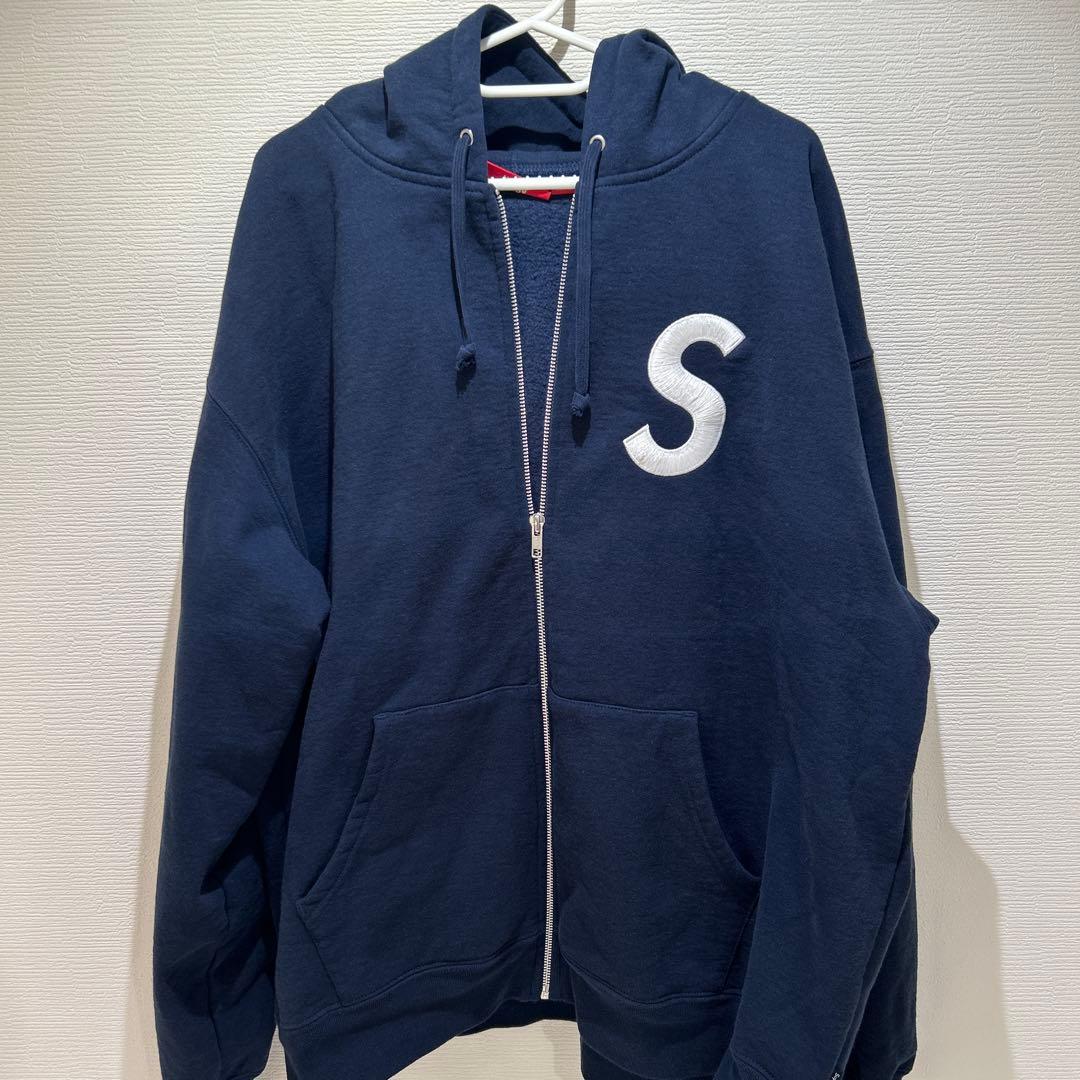 シュプリームネイビー フルジップパーカー