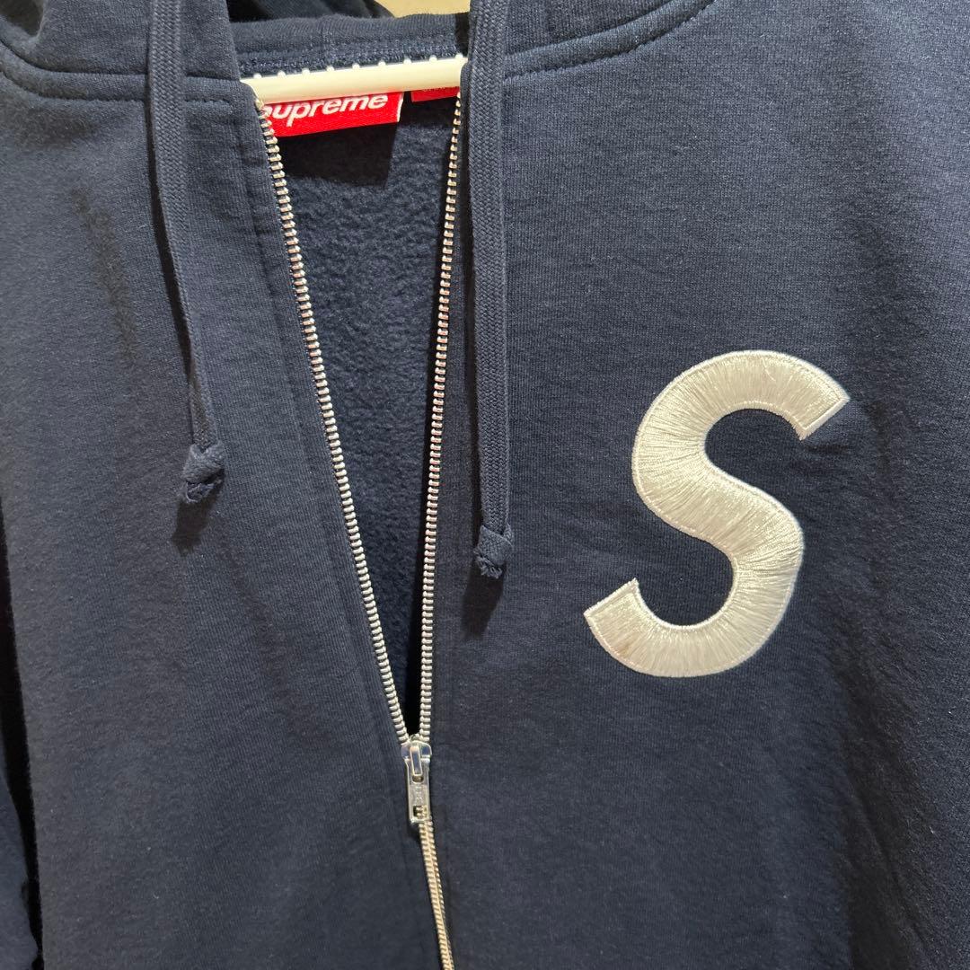 シュプリームネイビー フルジップパーカー