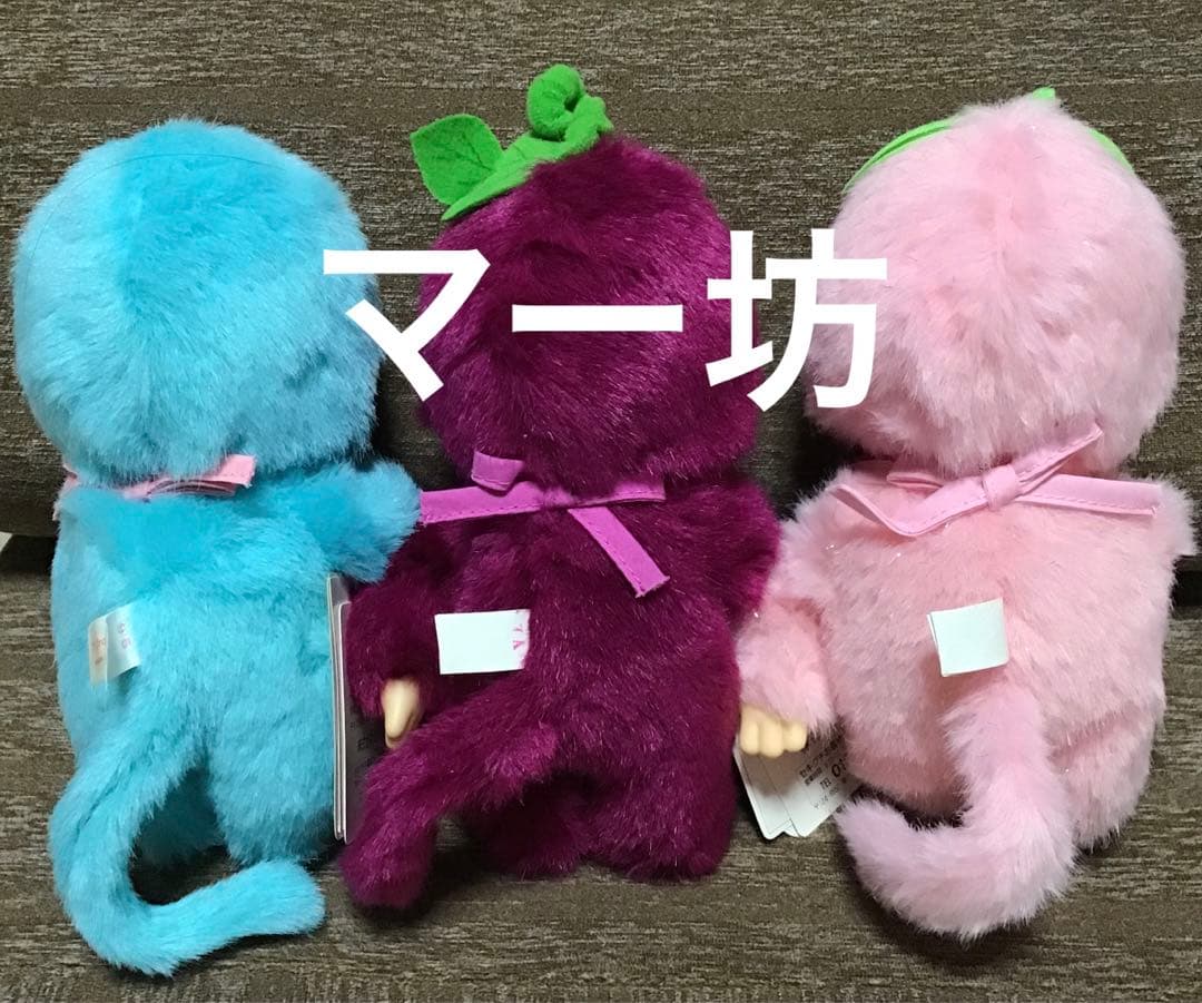 セキグチご当地限定モンチッチSまとめて「富士山、巨峰、桃」ぬいぐるみ　美品！