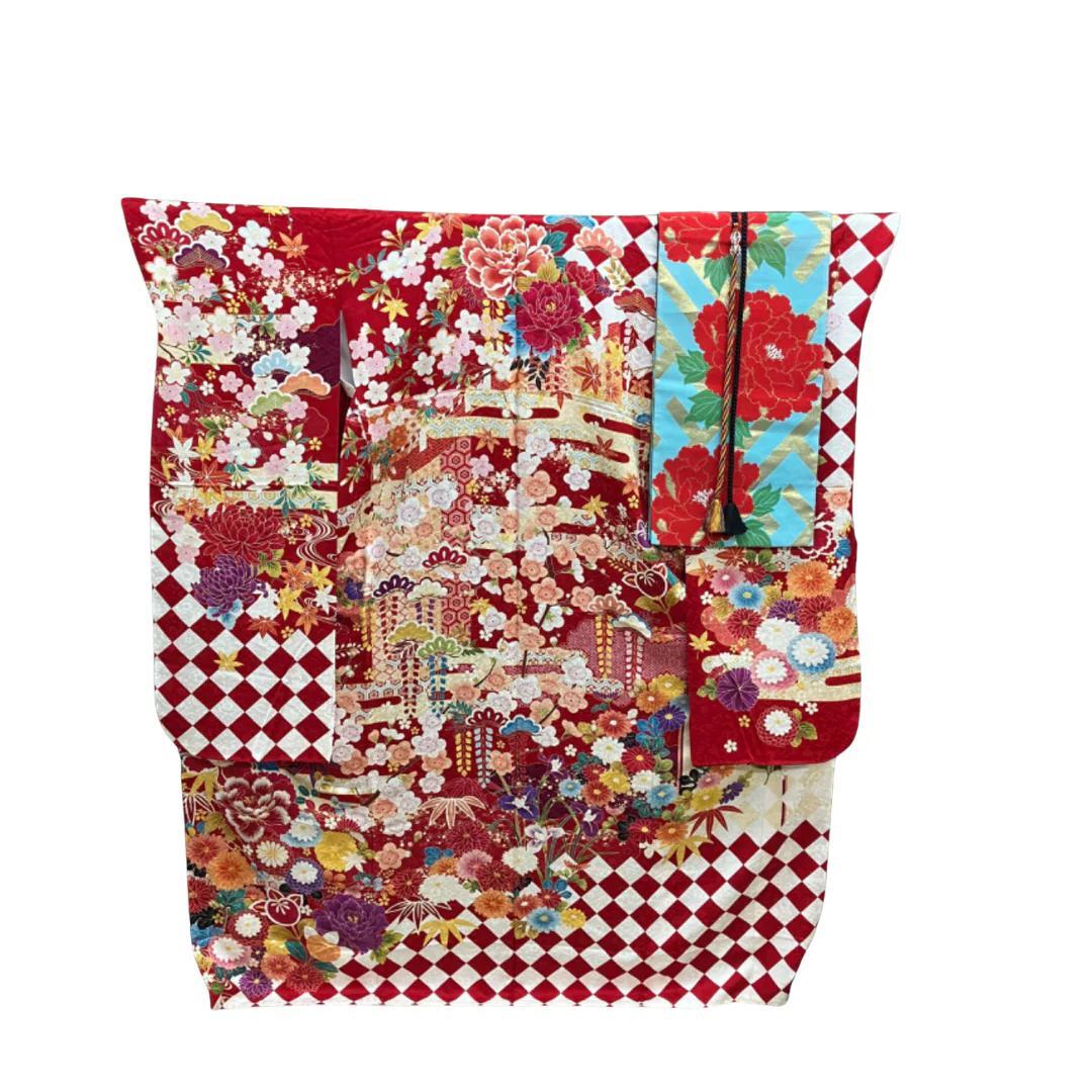 ≪早い者勝ち≫【美品】 振袖セット 成人式 正絹 レトロモダン 赤 S*33　●