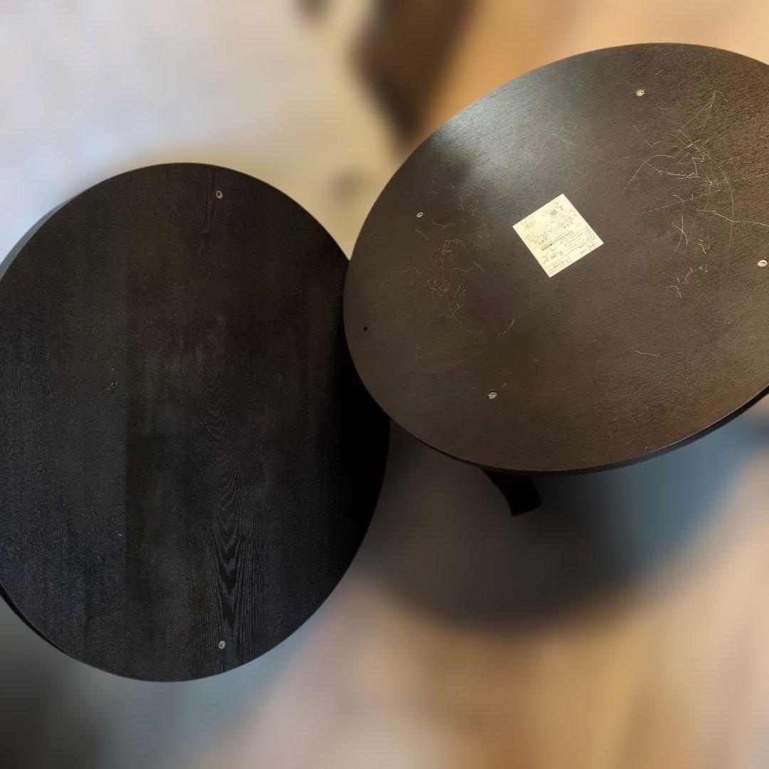 黒い円形こたつ 電源コード付き