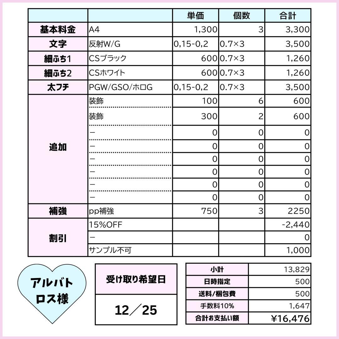 アルバトロスページ♡1225ネームボード うちわ文字 連結文字パネル
