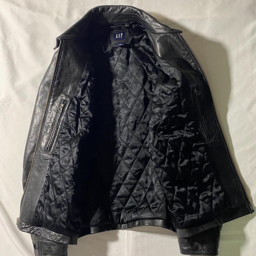 00s 名作 GAP カウレザージャケット ブラック