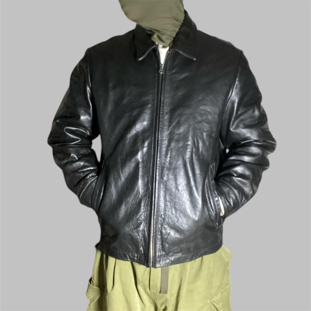 00s 名作 GAP カウレザージャケット ブラック