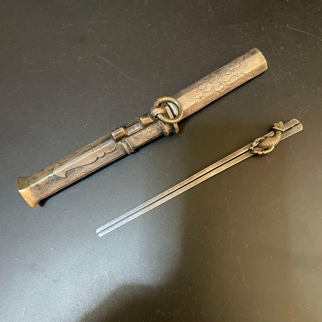 時代　李朝　超銀　銀箸ペーパーナイフ　銀箸ナイフ